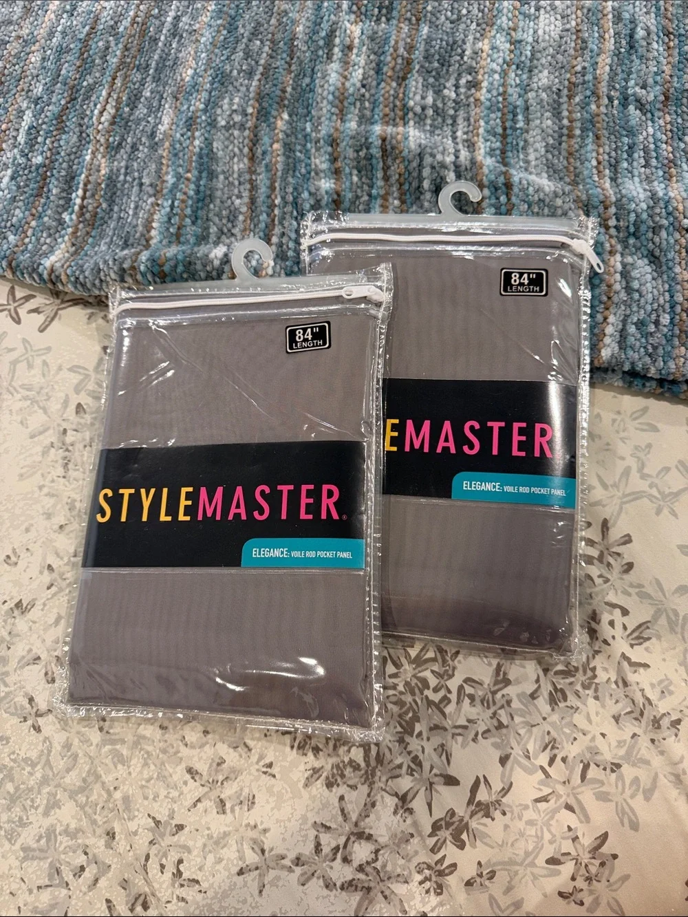 STYLEMASTER PAIR OF ROD POCKET PANELS 60Wx 84L SILVER NWT